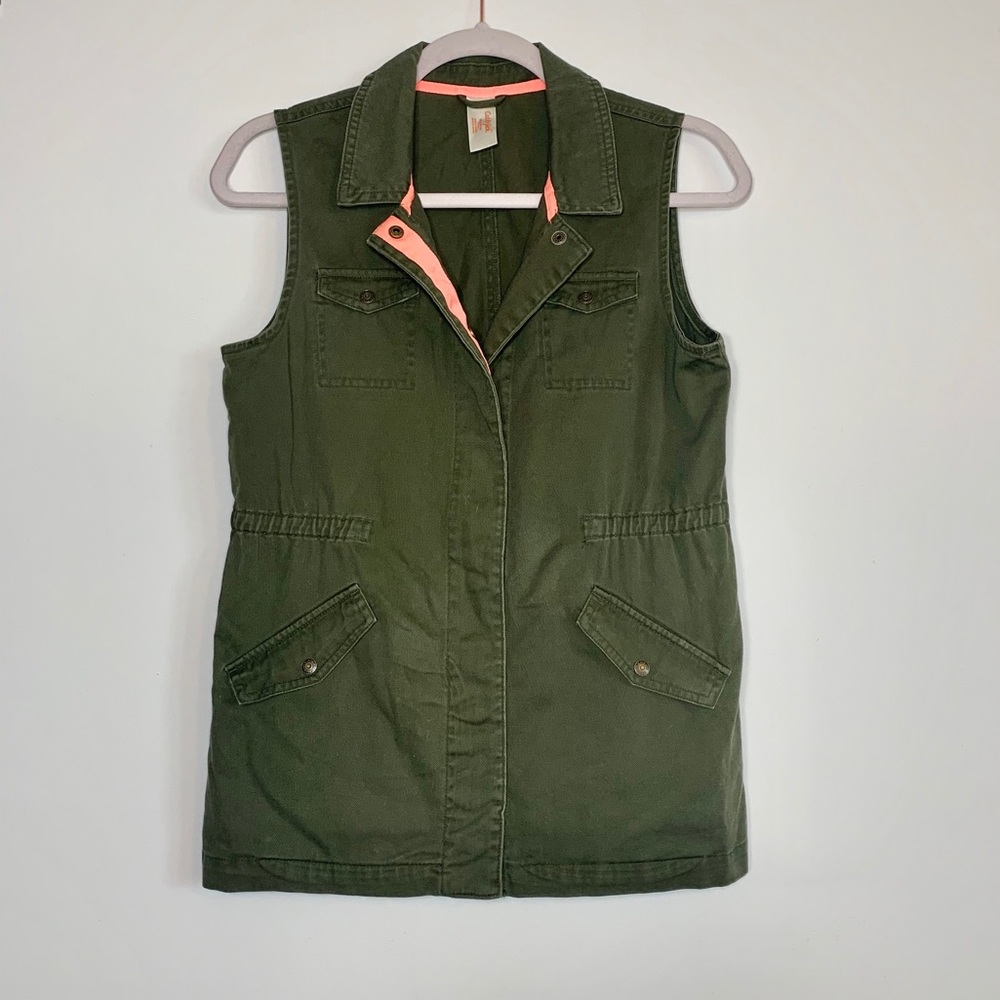 Cat & Jack olive green utility vest XL 14/16